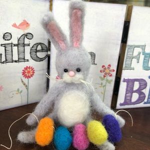 Handmade needle Felted Easter Bunny Rabbit